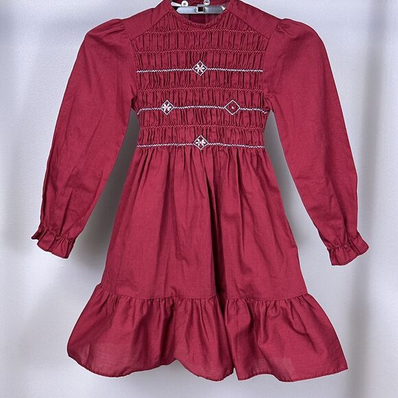 Vintage Winnie The Pooh Walt Disney Girls Size 6 Smocked Peasant Ruffle Dress - Picture 3 of 9